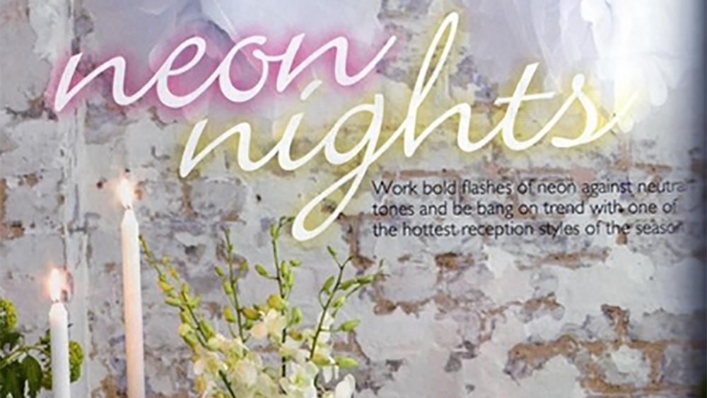 Wedding magazine loves neon colours for weddings this spring