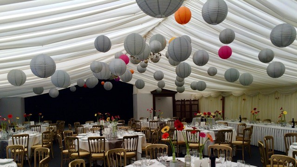 Broyle Place Dove Grey Wedding Lanterns