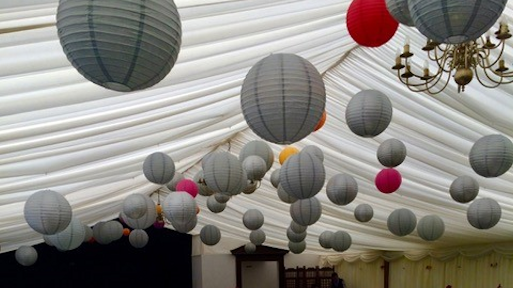 Broyle Place Dove Grey Wedding Lanterns