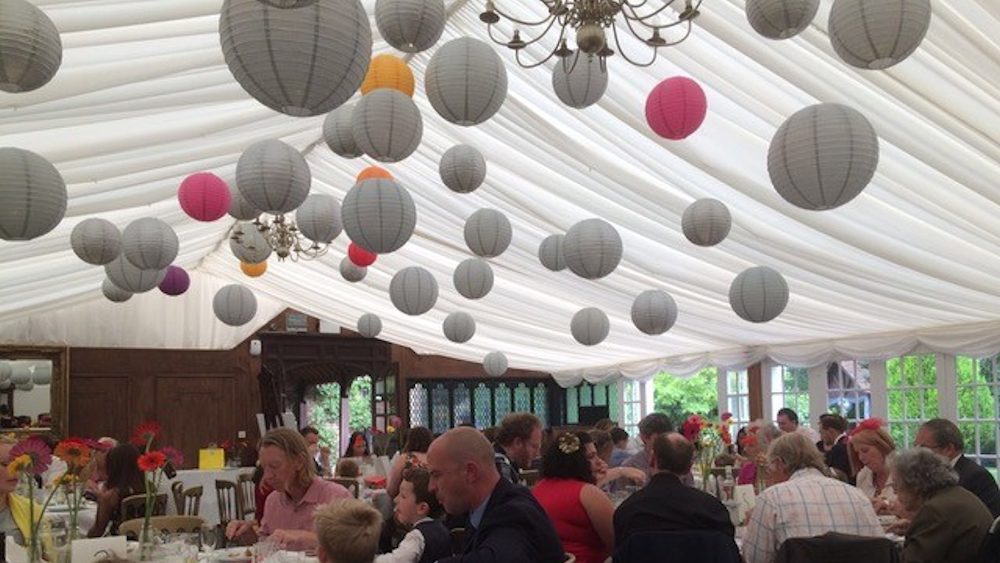 Broyle Place Dove Grey Wedding Lanterns