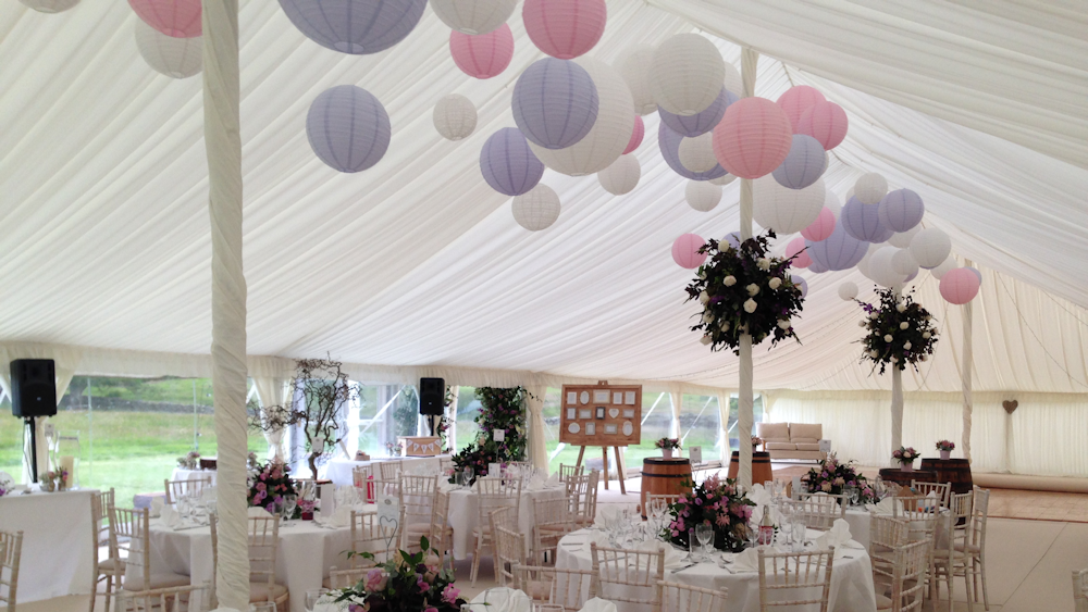 Pink and Lavender Hanging Lanterns Perfect a Traditional Tent