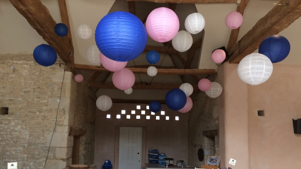 Pantone Inspired Coloured Lanterns at Oxleaze Barn