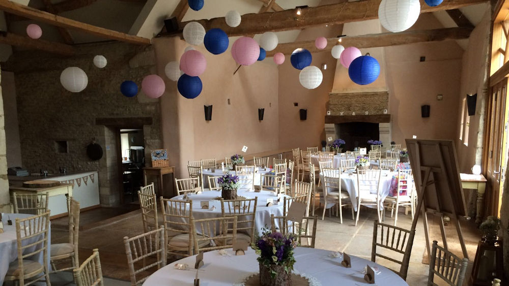 Pantone Inspired Coloured Lanterns at Oxleaze Barn