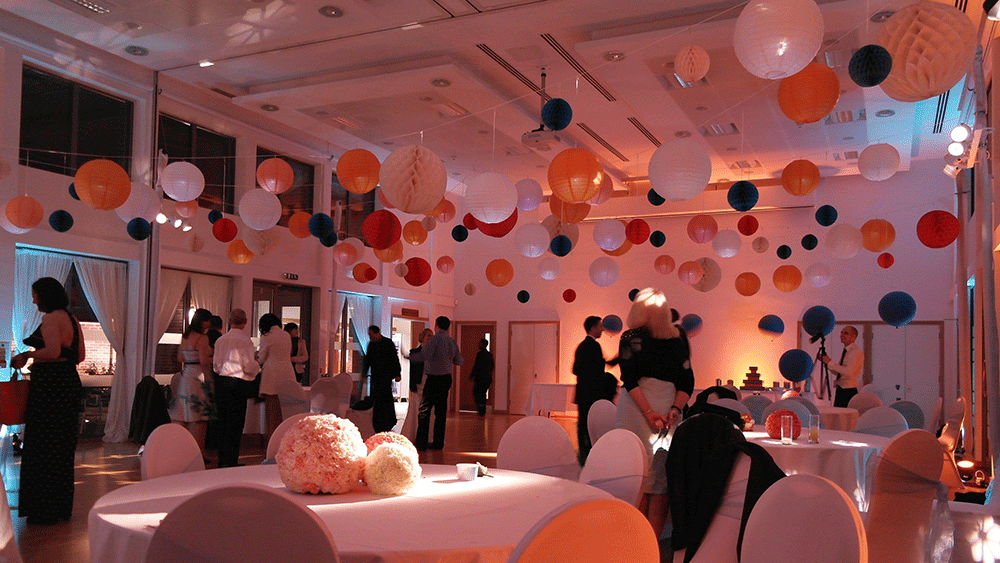 Paper Lanterns and Honeycomb Balls at Burnham Park Hall