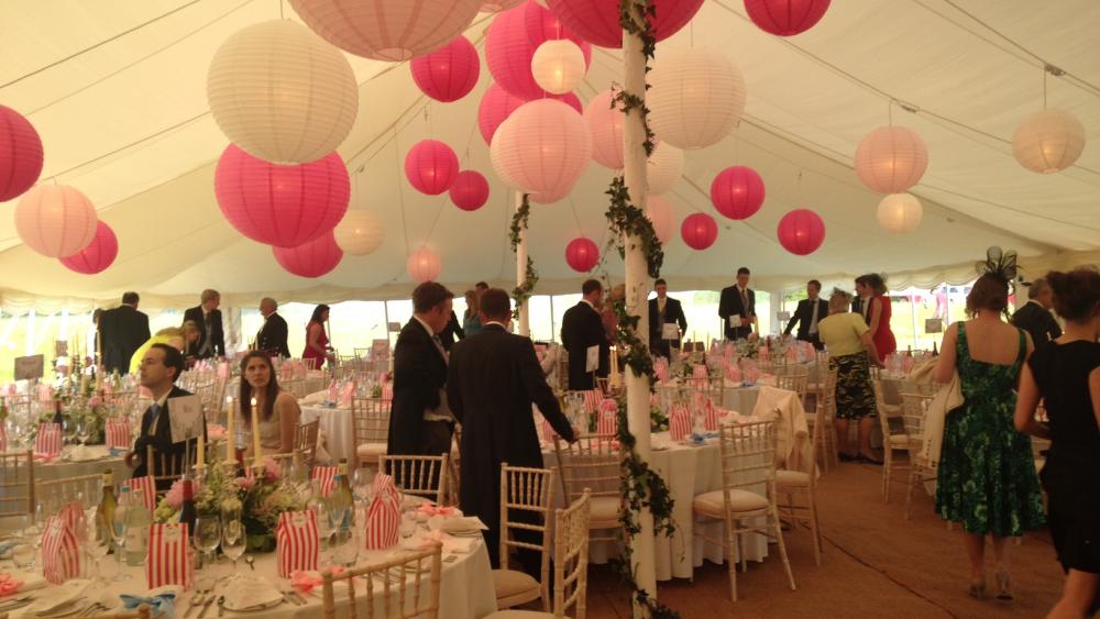 Bold pink party lanterns