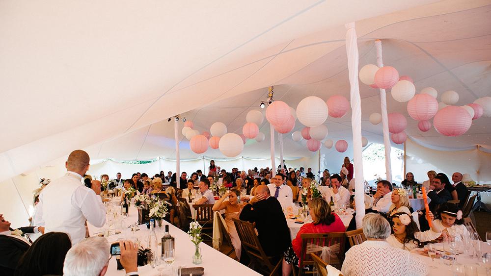 Baby pink hanging lanterns