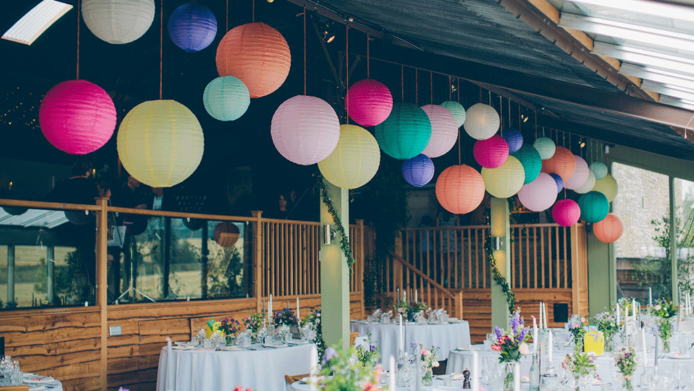 bright paper lanterns