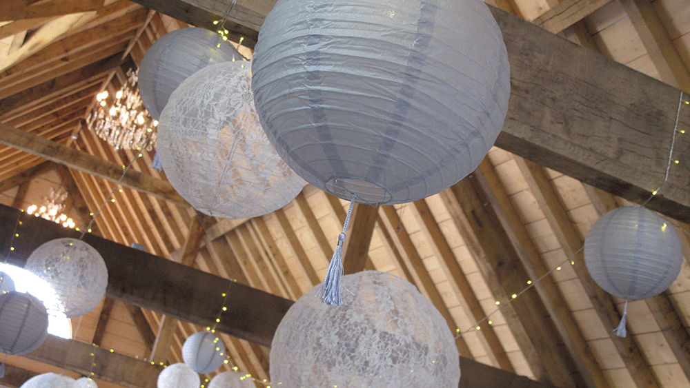 grey paper lanterns