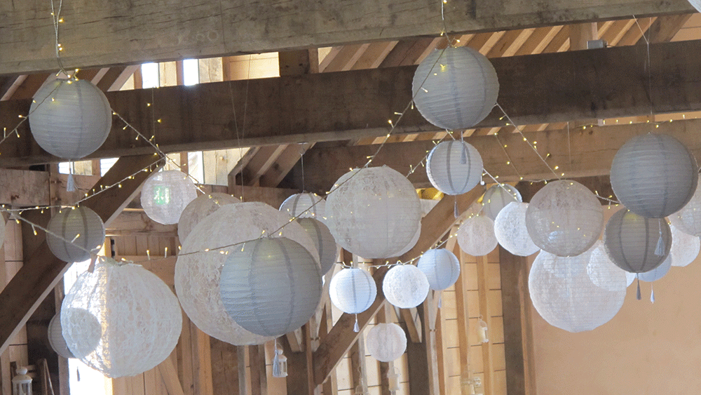 grey paper lanterns