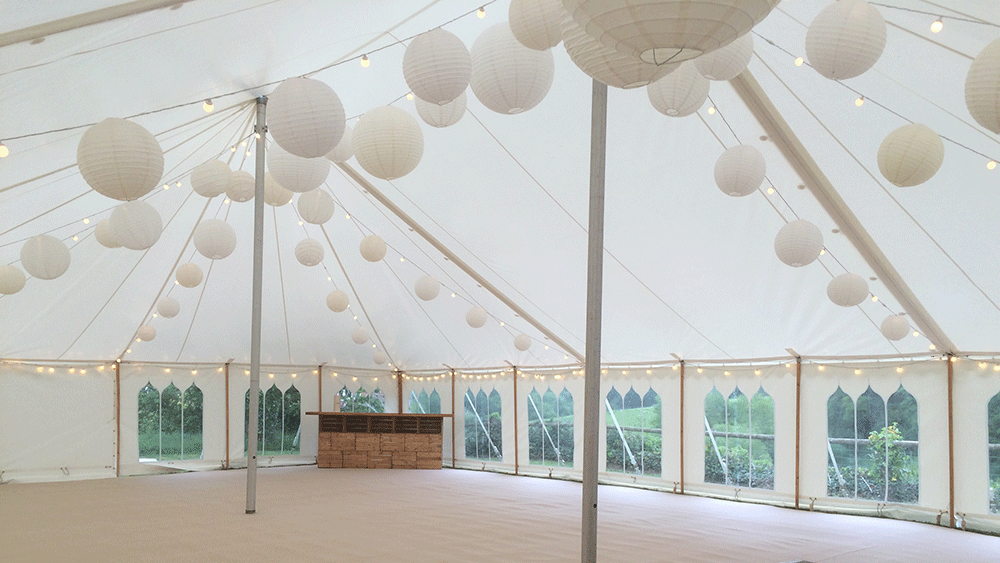 cream paper lanterns