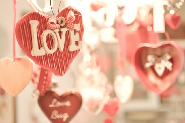 Hanging Red Paper Valentines Lanterns