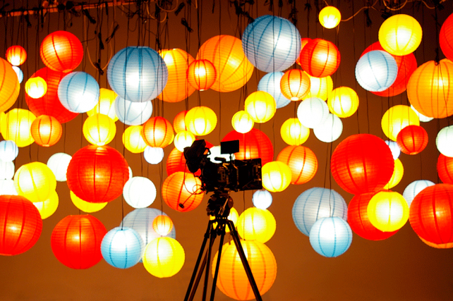 Paper Lantern on Film Set