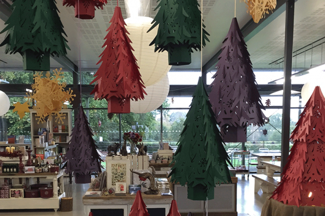 Paper Christmas Tree Lanterns at Wakehurst Place