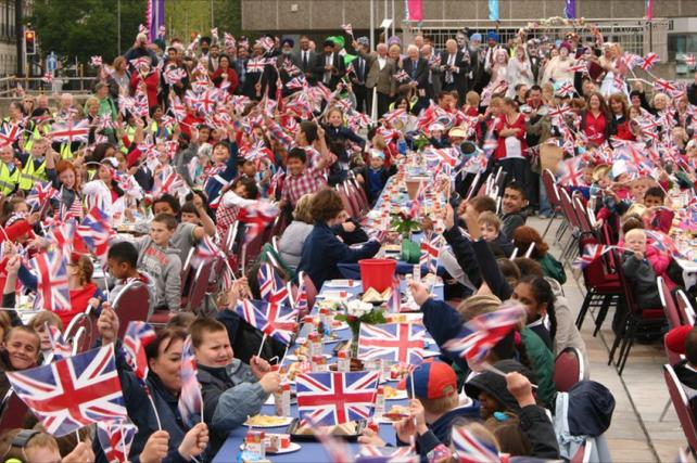 Royal Wedding Lanterns and flags