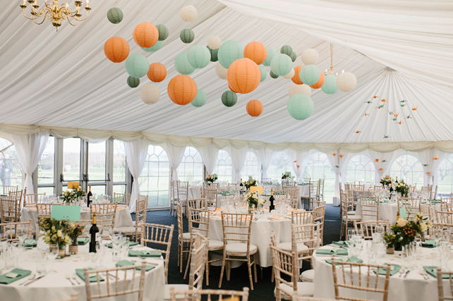 Pastel and traditional paper lanterns