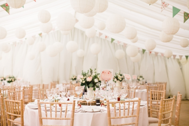 Wedding marquee paper lanterns